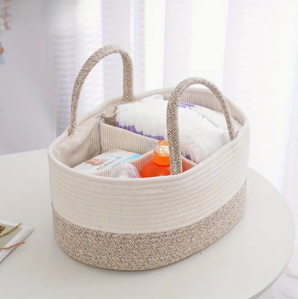 Woven Neutral Portable Nappy Caddy