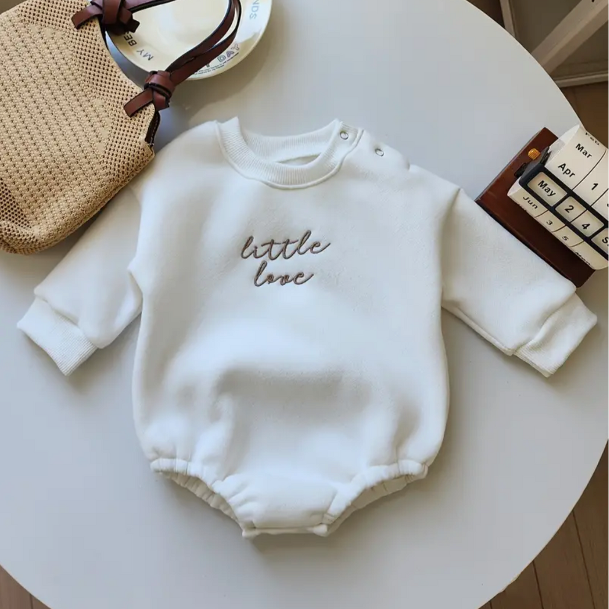 embroidered romper for newborn gift set