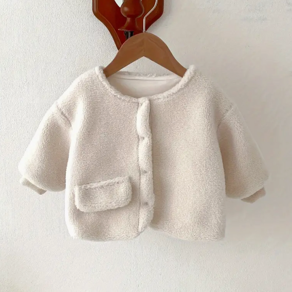 Cream Fleece New Baby Jacket