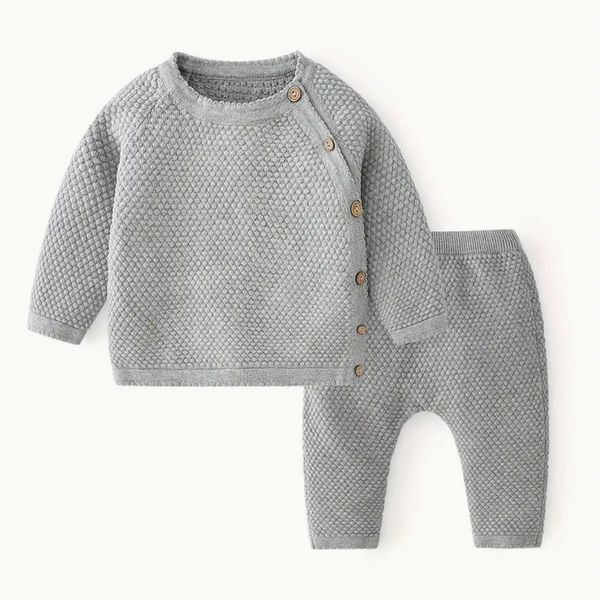 Grey Premium Fine Knit New Baby Coord Set