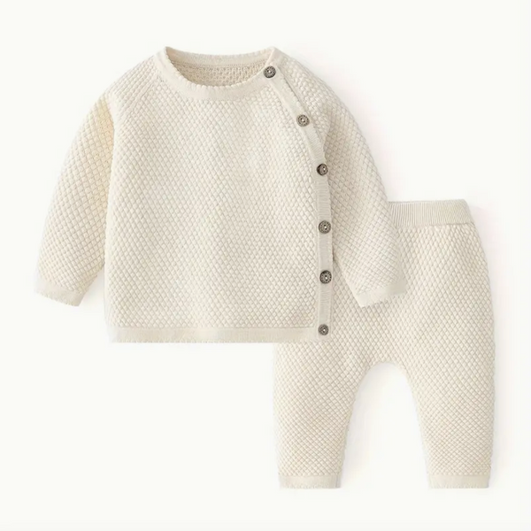 Cream Premium Fine Knit New Baby Coord Set