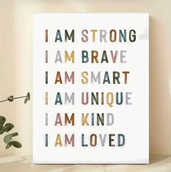 Strong, Brave, Smart, Loved Nursery Wall Art Print