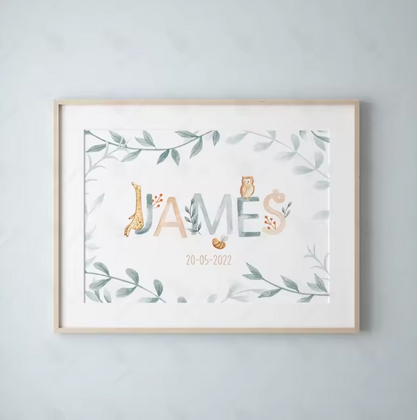 Personalised Name Nursery Wall Art Print