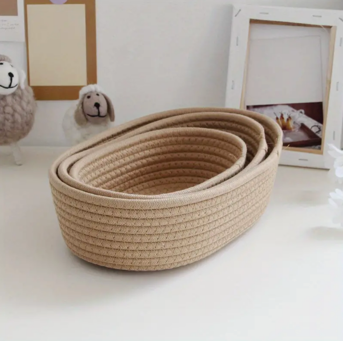 Set of 3 Woven Nursery Accessory Storage Baskets by Petite Lumiere